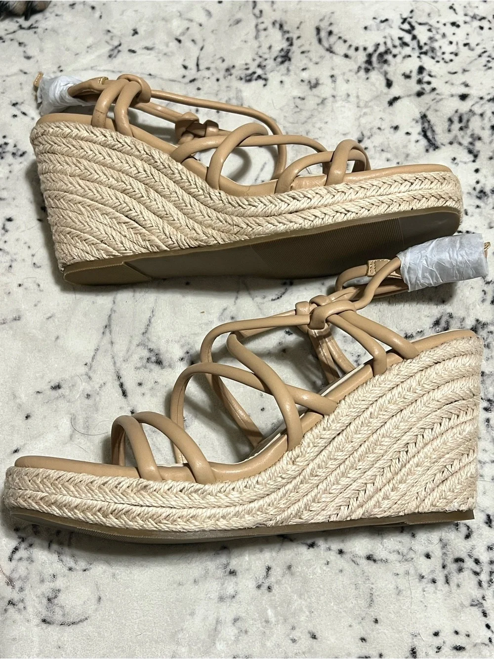 CLOSET Clean Out - NWB Light Tan Strap Wedge Sandals - US 9.5